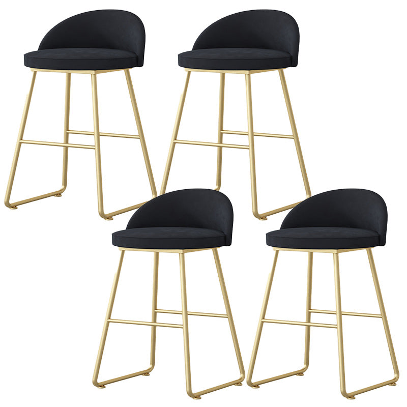 Nordic Glam Bar-stool Bucket Bar Stool for Home with Metal Legs