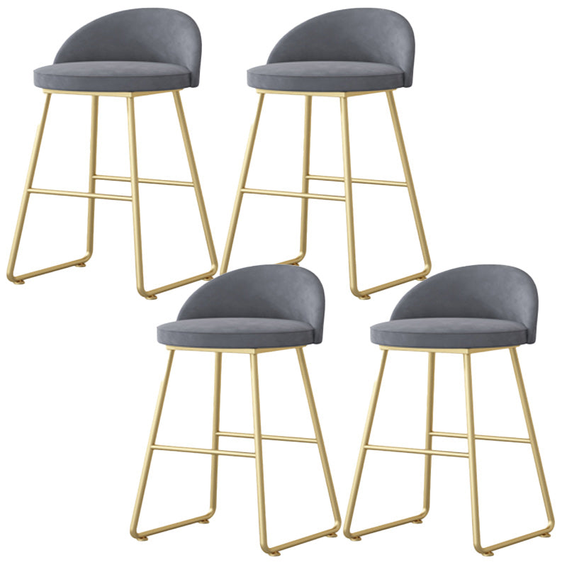 Nordic Glam Bar-stool Bucket Bar Stool for Home with Metal Legs