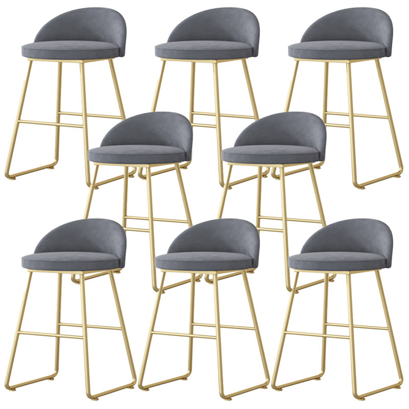 Nordic Glam Bar-stool Bucket Bar Stool for Home with Metal Legs