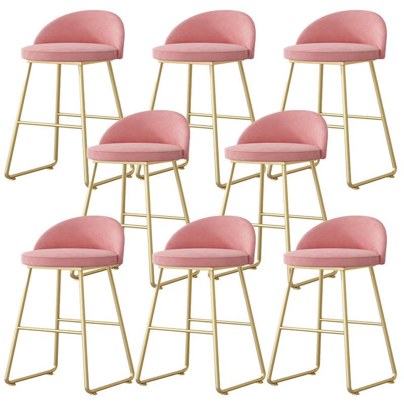Nordic Glam Bar-stool Bucket Bar Stool for Home with Metal Legs