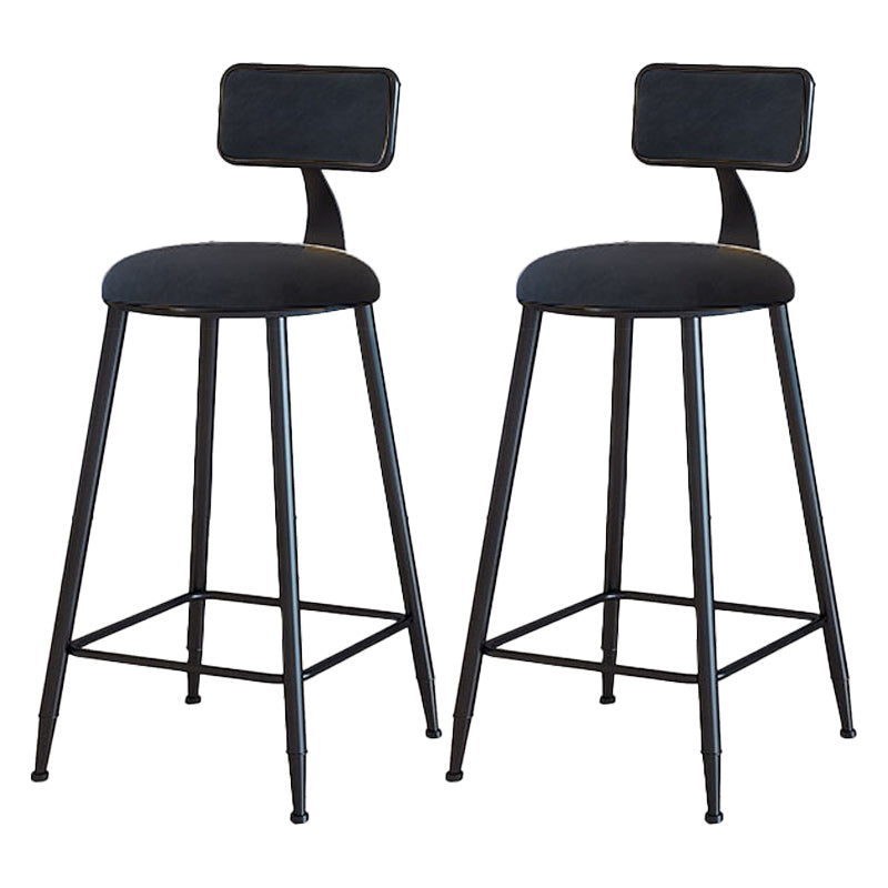 Modern Armless Backrest Counter Stool Iron Dining Room Bar Stool with Cushion