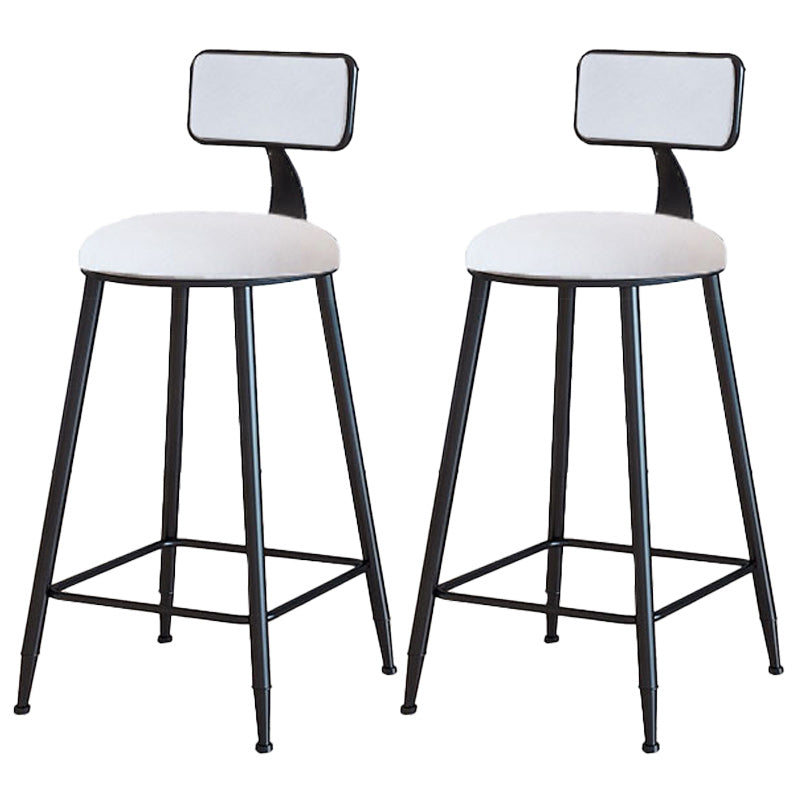 Modern Armless Backrest Counter Stool Iron Dining Room Bar Stool with Cushion