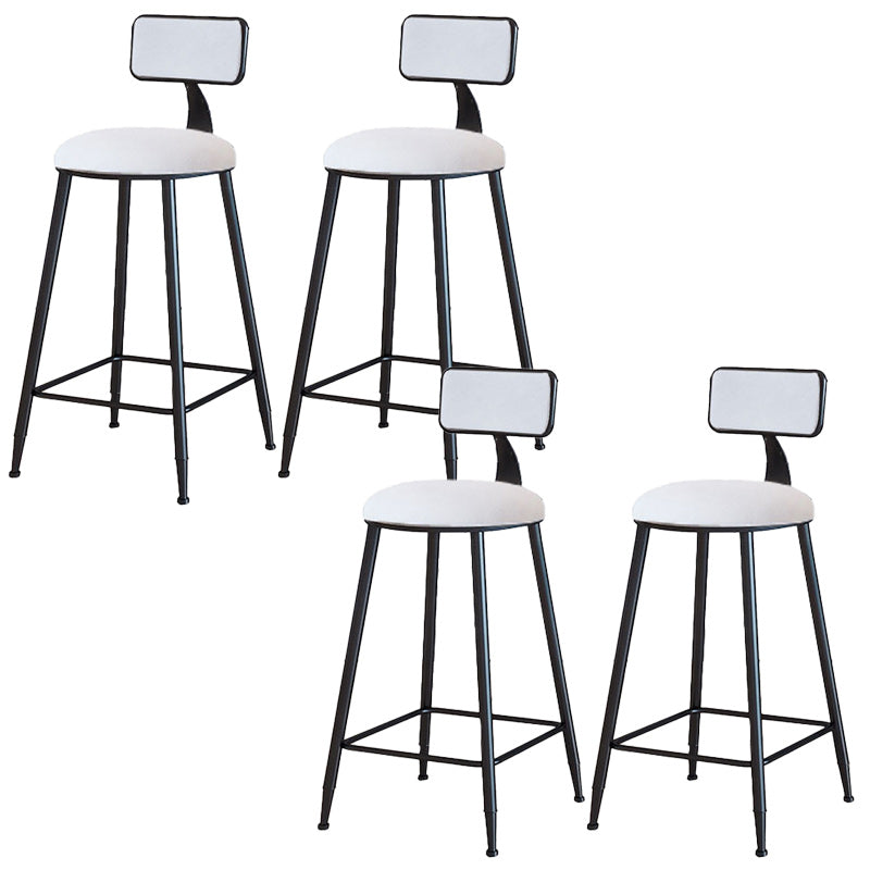 Modern Armless Backrest Counter Stool Iron Dining Room Bar Stool with Cushion
