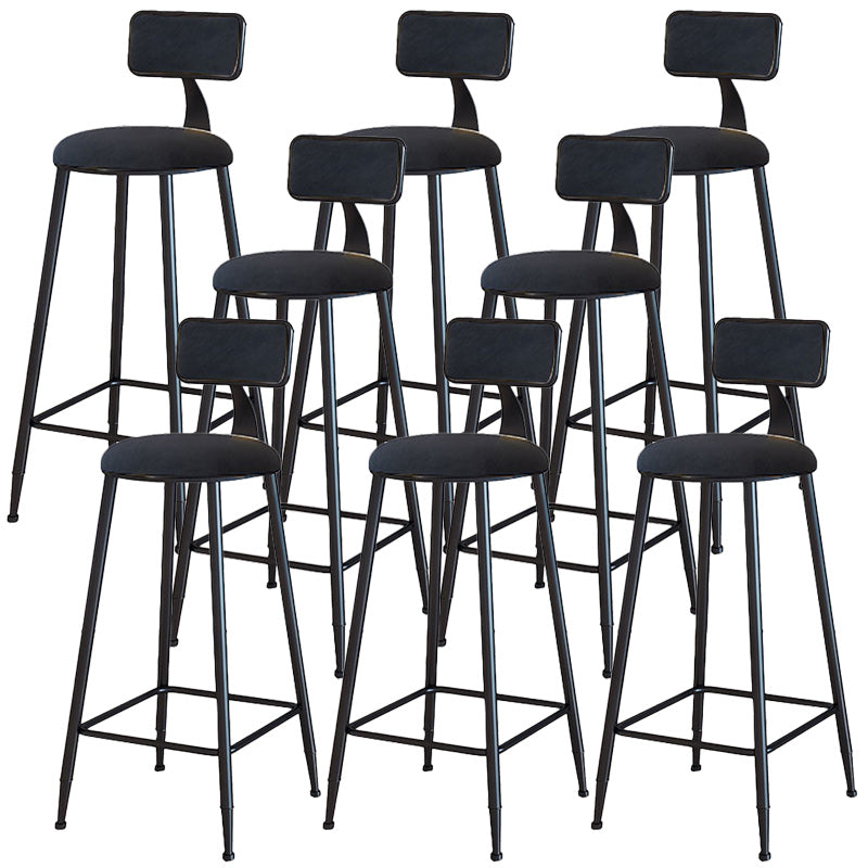 Modern Armless Backrest Counter Stool Iron Dining Room Bar Stool with Cushion