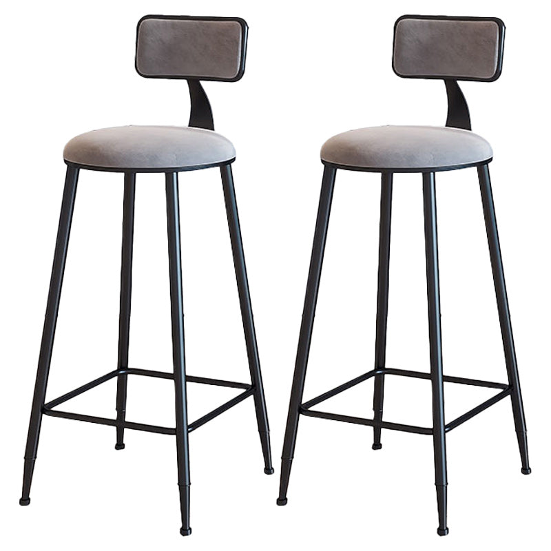 Modern Armless Backrest Counter Stool Iron Dining Room Bar Stool with Cushion