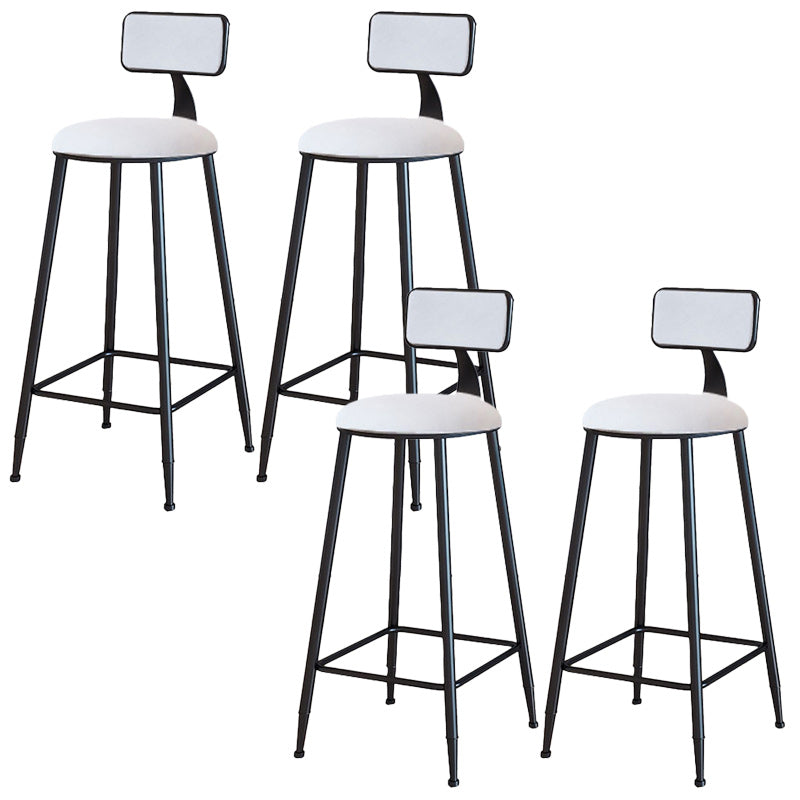 Modern Armless Backrest Counter Stool Iron Dining Room Bar Stool with Cushion