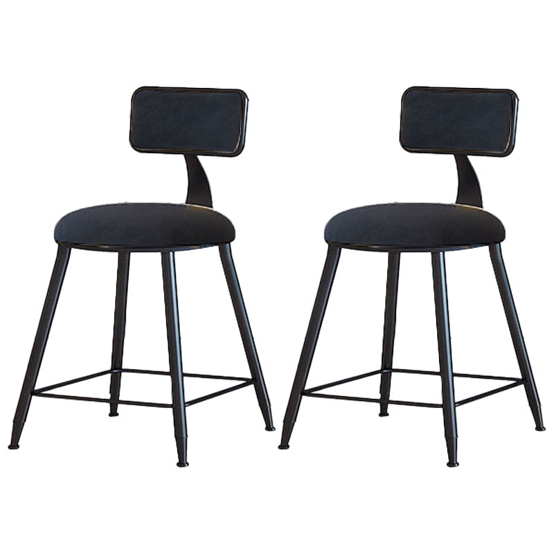 Modern Armless Backrest Counter Stool Iron Dining Room Bar Stool with Cushion