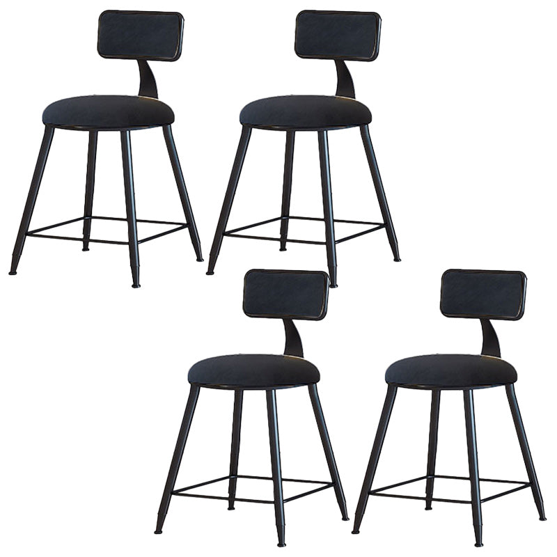 Modern Armless Backrest Counter Stool Iron Dining Room Bar Stool with Cushion