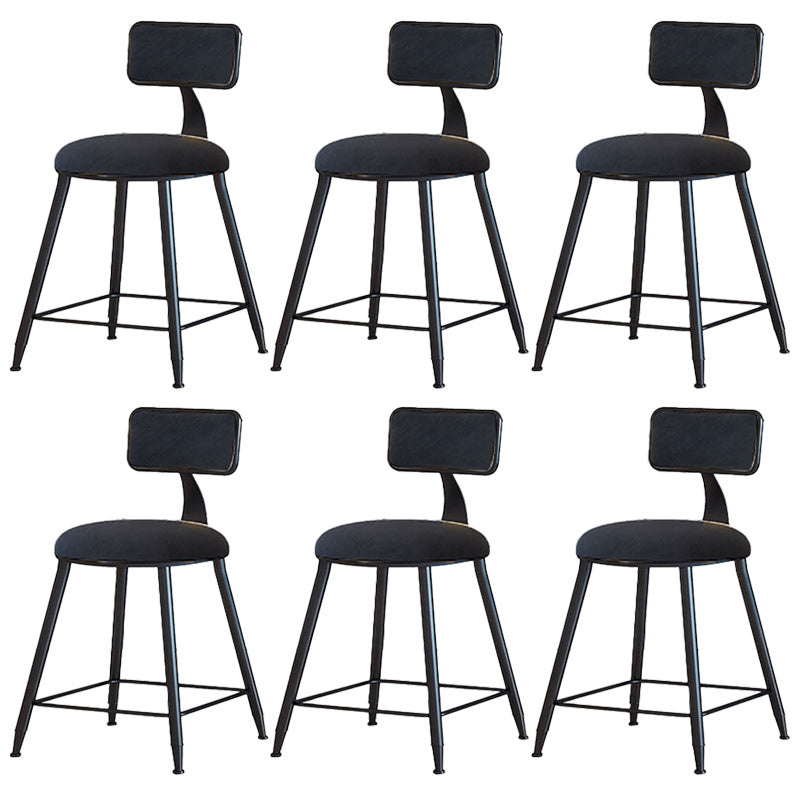 Modern Armless Backrest Counter Stool Iron Dining Room Bar Stool with Cushion