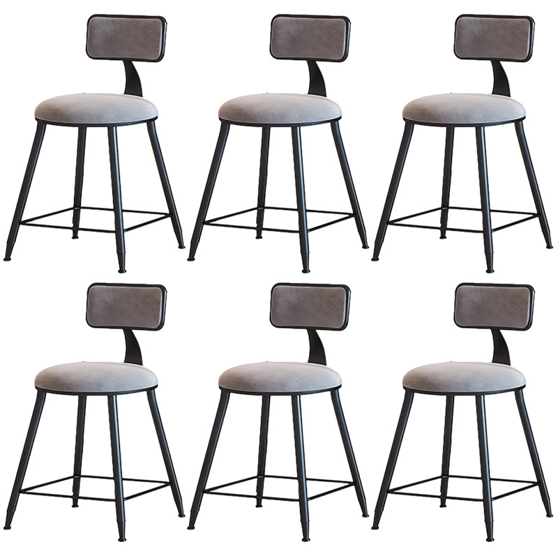 Modern Armless Backrest Counter Stool Iron Dining Room Bar Stool with Cushion