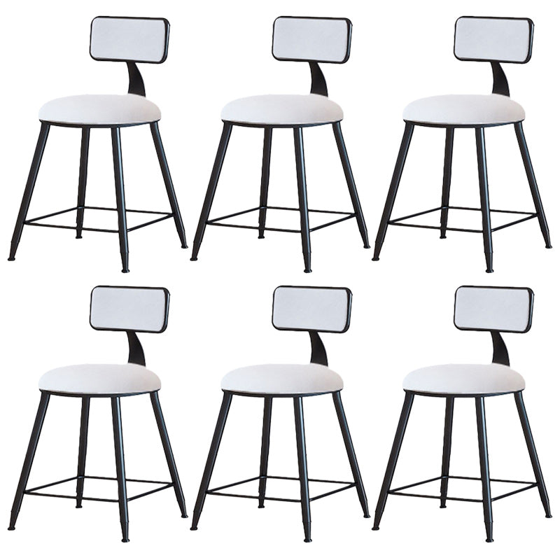 Modern Armless Backrest Counter Stool Iron Dining Room Bar Stool with Cushion