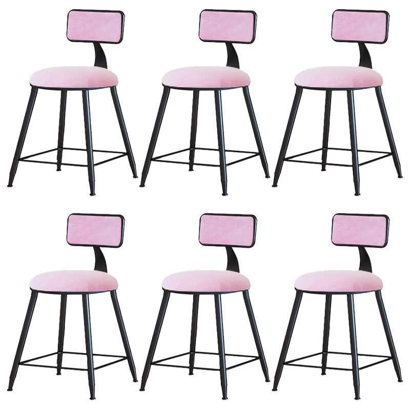 Modern Armless Backrest Counter Stool Iron Dining Room Bar Stool with Cushion