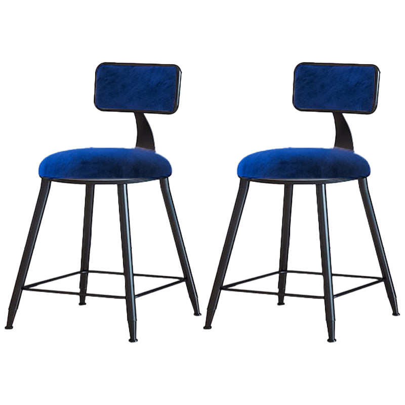 Modern Armless Backrest Counter Stool Iron Dining Room Bar Stool with Cushion