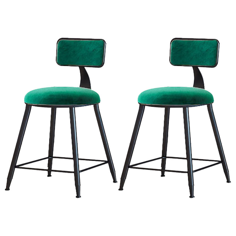 Modern Armless Backrest Counter Stool Iron Dining Room Bar Stool with Cushion