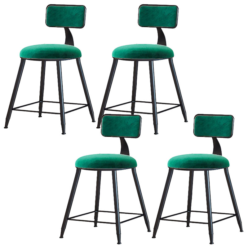 Modern Armless Backrest Counter Stool Iron Dining Room Bar Stool with Cushion