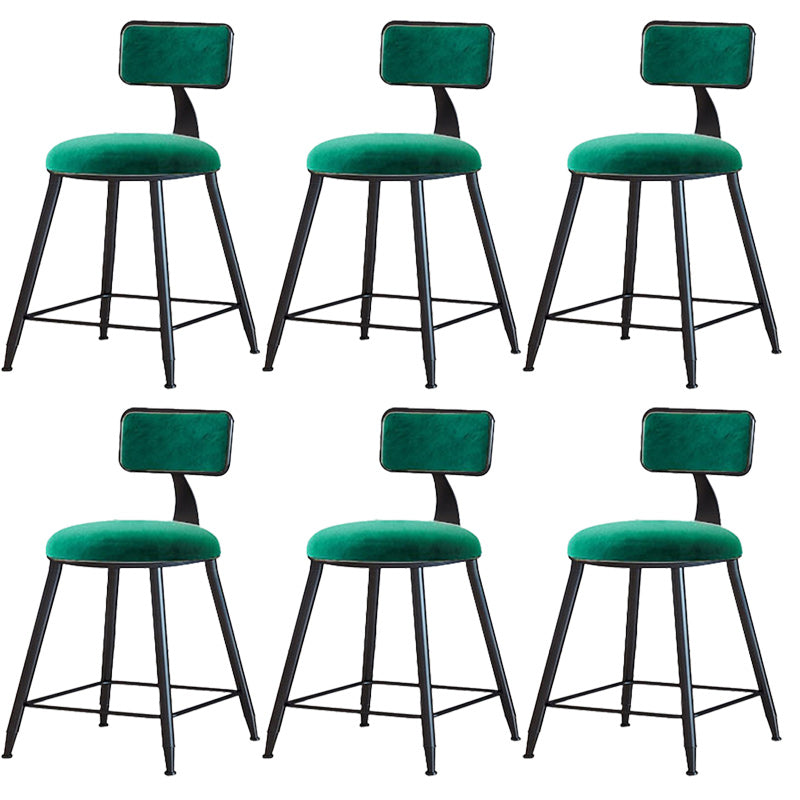 Modern Armless Backrest Counter Stool Iron Dining Room Bar Stool with Cushion