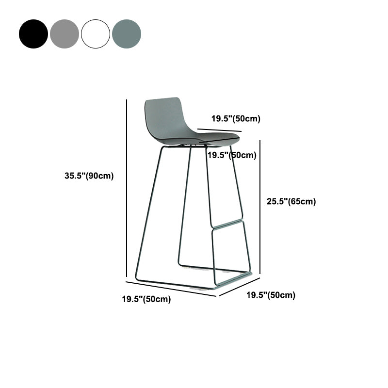 Modern Style Bar-stool Bucket Plastic Bar Stool with Metal Legs for Home