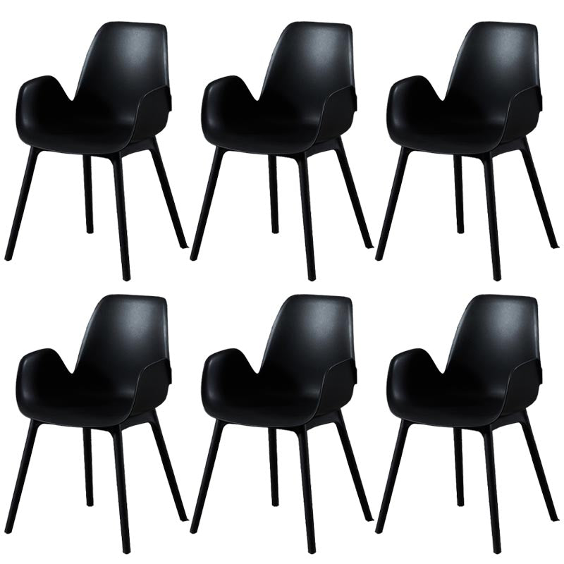 Modern Plastic Chair Parsons Chair with 4 Legs in Matte Finish for Home