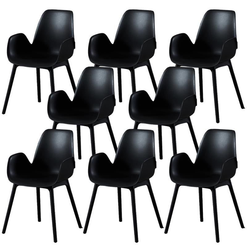 Modern Plastic Chair Parsons Chair with 4 Legs in Matte Finish for Home