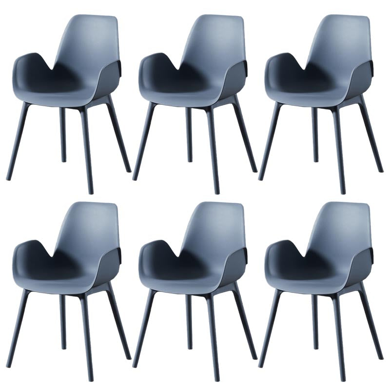 Modern Plastic Chair Parsons Chair with 4 Legs in Matte Finish for Home