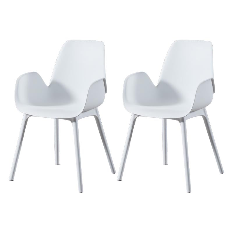 Modern Plastic Chair Parsons Chair with 4 Legs in Matte Finish for Home