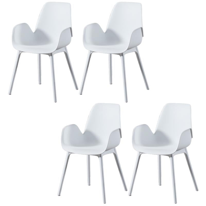 Modern Plastic Chair Parsons Chair with 4 Legs in Matte Finish for Home