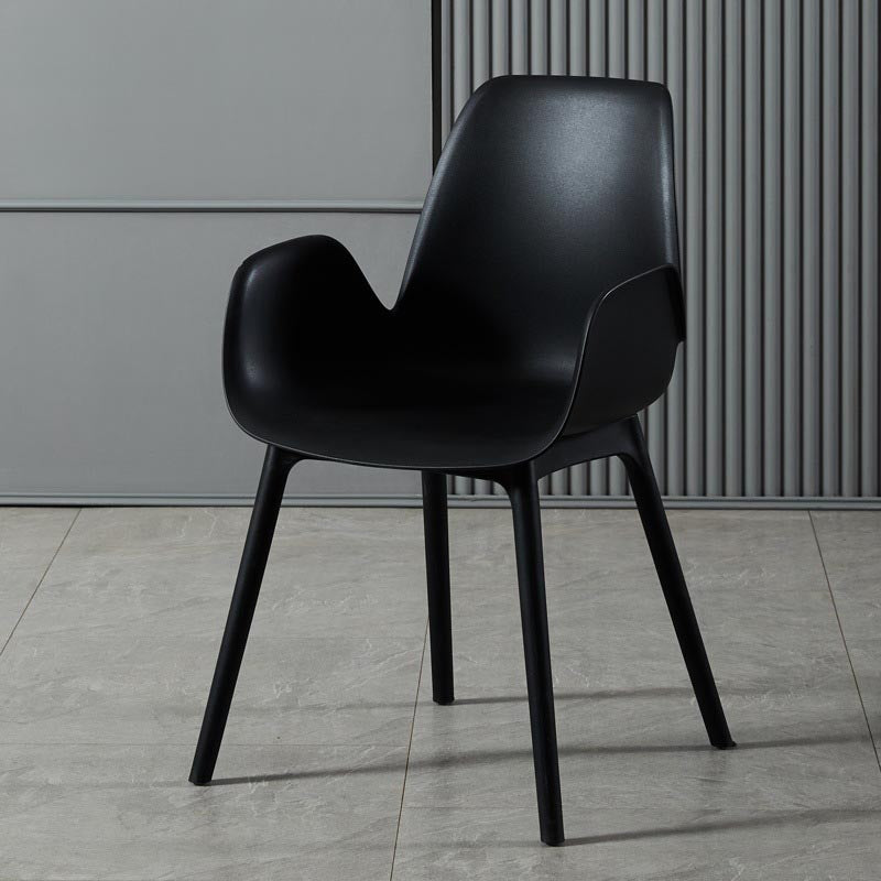 Modern Plastic Chair Parsons Chair with 4 Legs in Matte Finish for Home