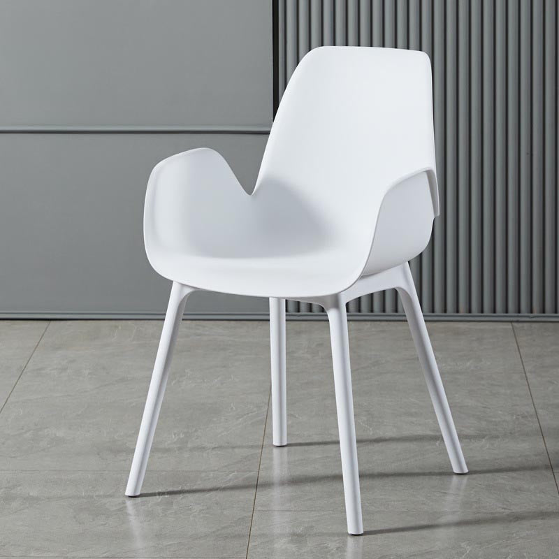 Modern Plastic Chair Parsons Chair with 4 Legs in Matte Finish for Home
