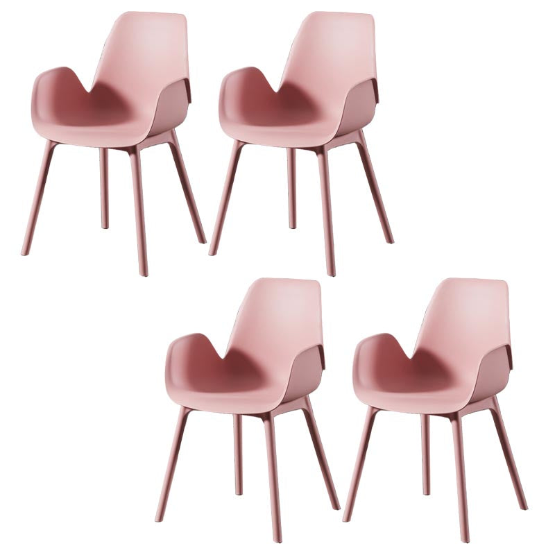 Modern Plastic Chair Parsons Chair with 4 Legs in Matte Finish for Home