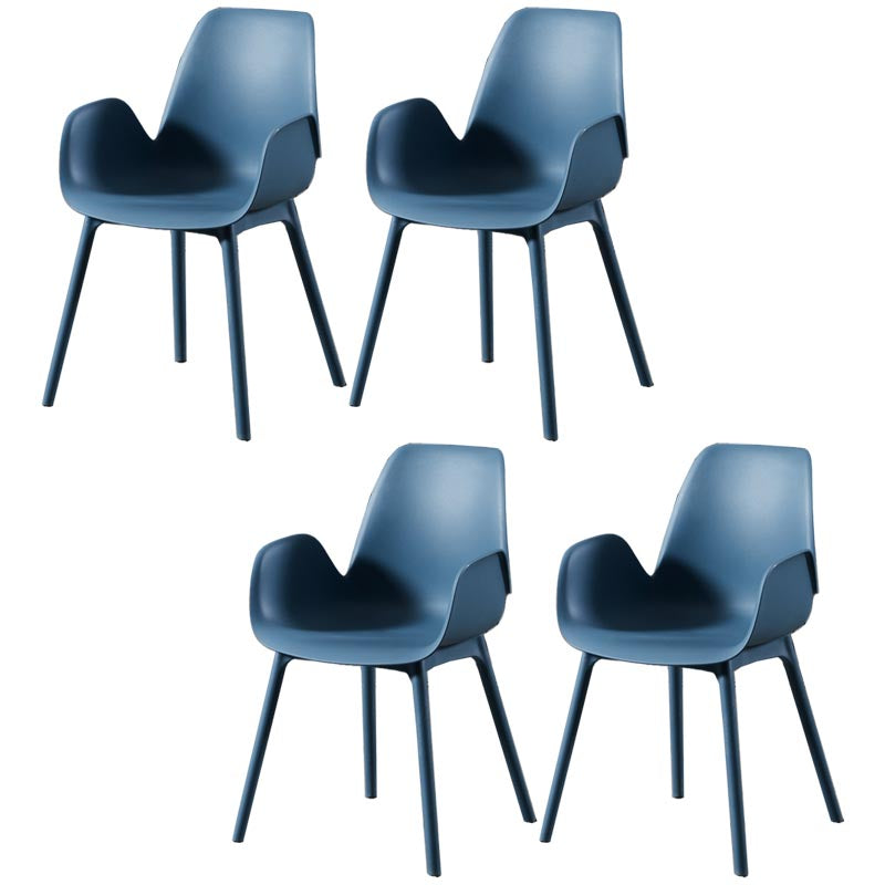 Modern Plastic Chair Parsons Chair with 4 Legs in Matte Finish for Home
