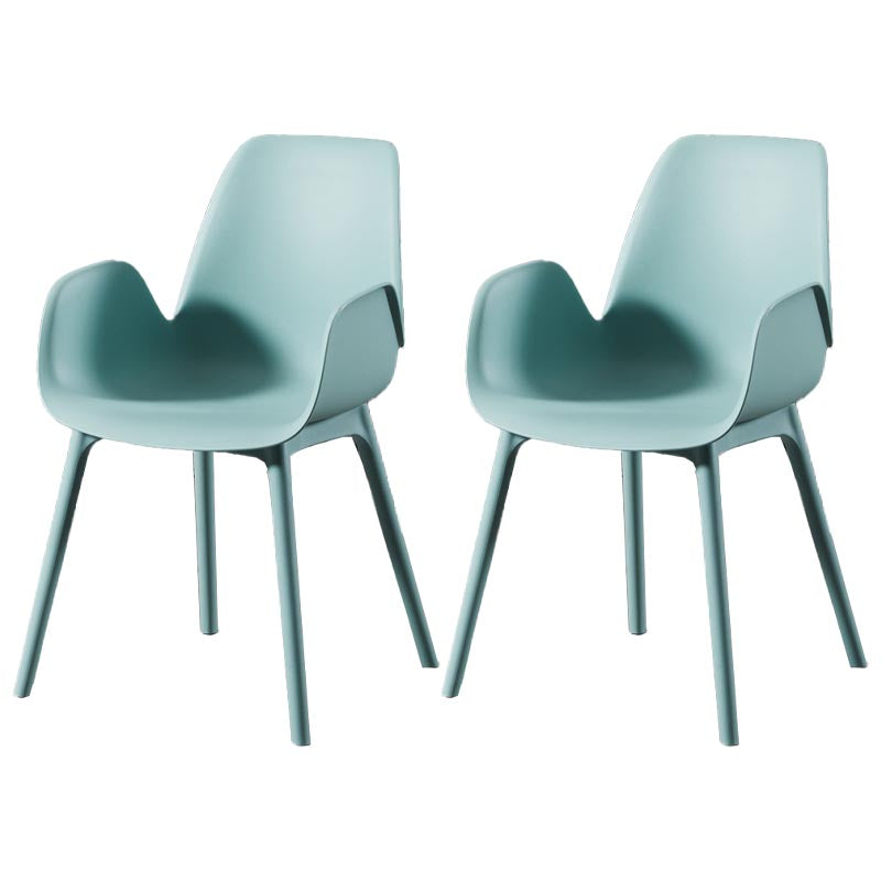 Modern Plastic Chair Parsons Chair with 4 Legs in Matte Finish for Home