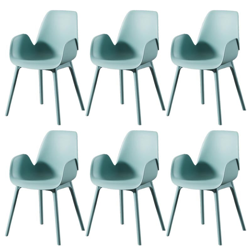 Modern Plastic Chair Parsons Chair with 4 Legs in Matte Finish for Home