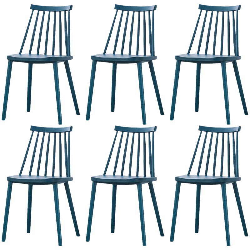 Contemporary Plastic Dining Chair Slat Back Side Chair in Matte Finish for Home