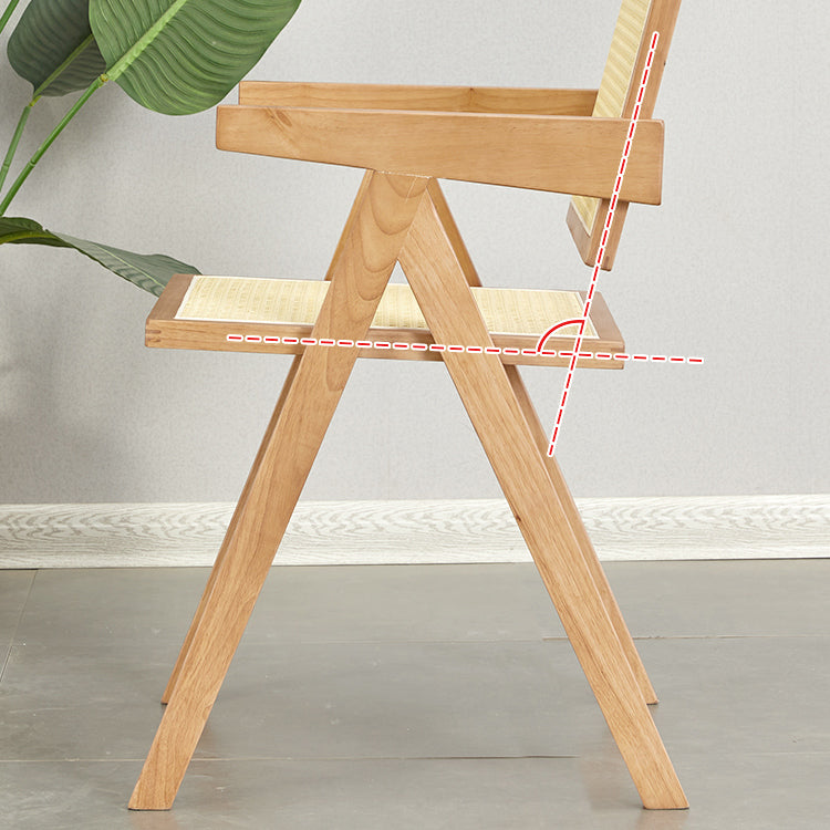 Modern Rattan Dining Chair Open Back Dining Side Furniture in Matte Finish for Brasserie