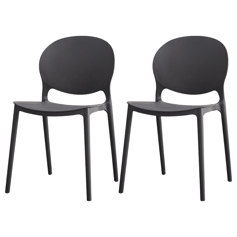 Modern Plastic Chair Kitchen Open Back Dining Side Furniture in Matte Finish
