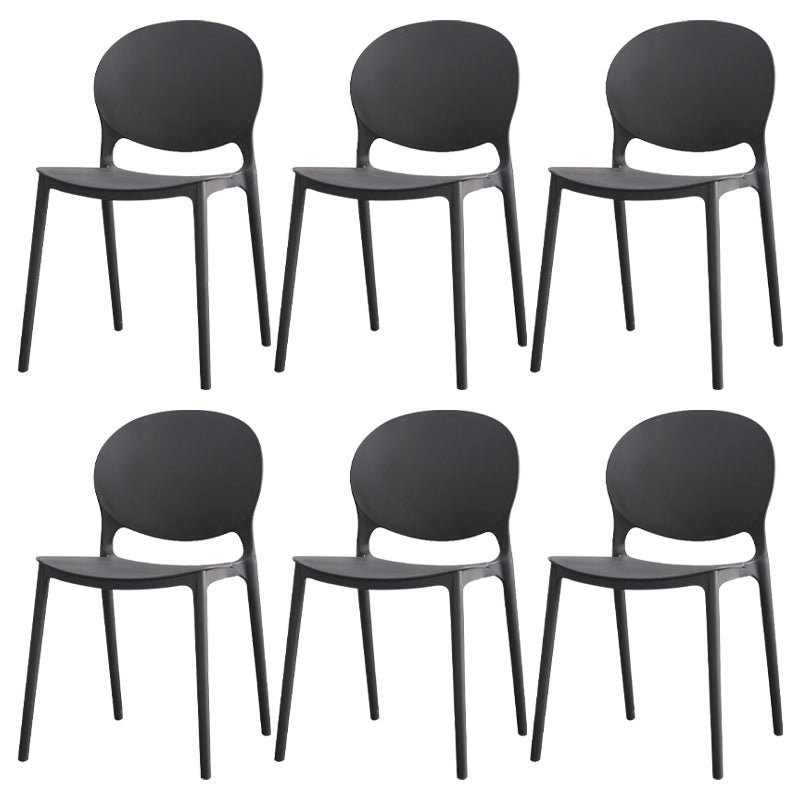 Modern Plastic Chair Kitchen Open Back Dining Side Furniture in Matte Finish