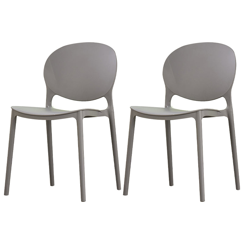 Modern Plastic Chair Kitchen Open Back Dining Side Furniture in Matte Finish