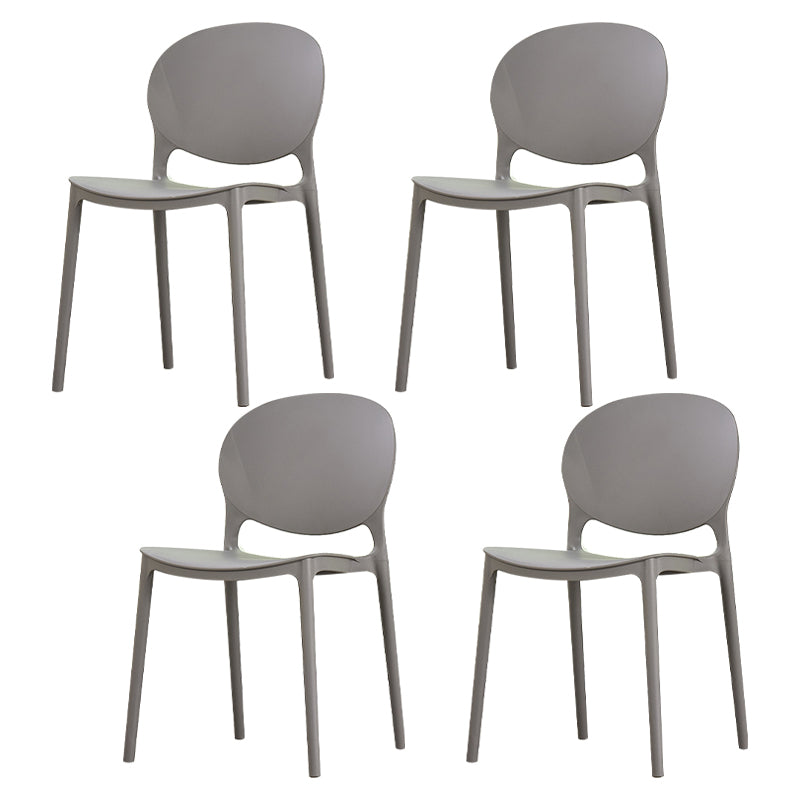 Modern Plastic Chair Kitchen Open Back Dining Side Furniture in Matte Finish