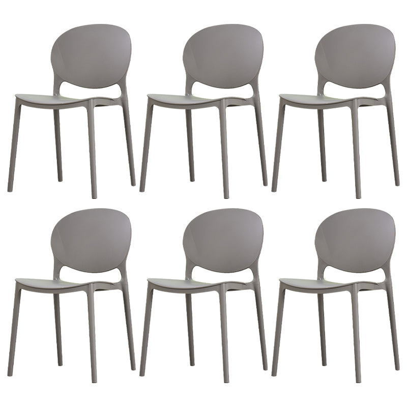 Modern Plastic Chair Kitchen Open Back Dining Side Furniture in Matte Finish
