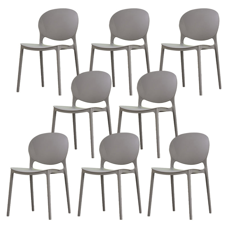 Modern Plastic Chair Kitchen Open Back Dining Side Furniture in Matte Finish