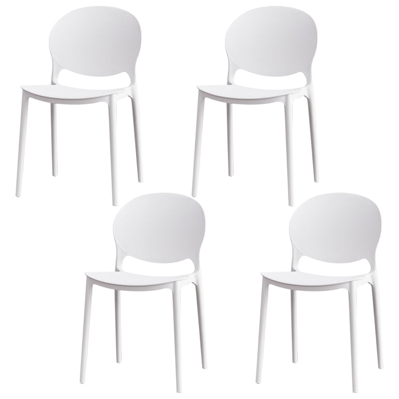 Modern Plastic Chair Kitchen Open Back Dining Side Furniture in Matte Finish