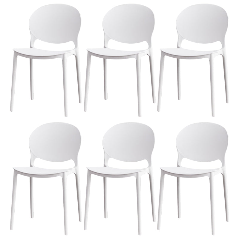 Modern Plastic Chair Kitchen Open Back Dining Side Furniture in Matte Finish