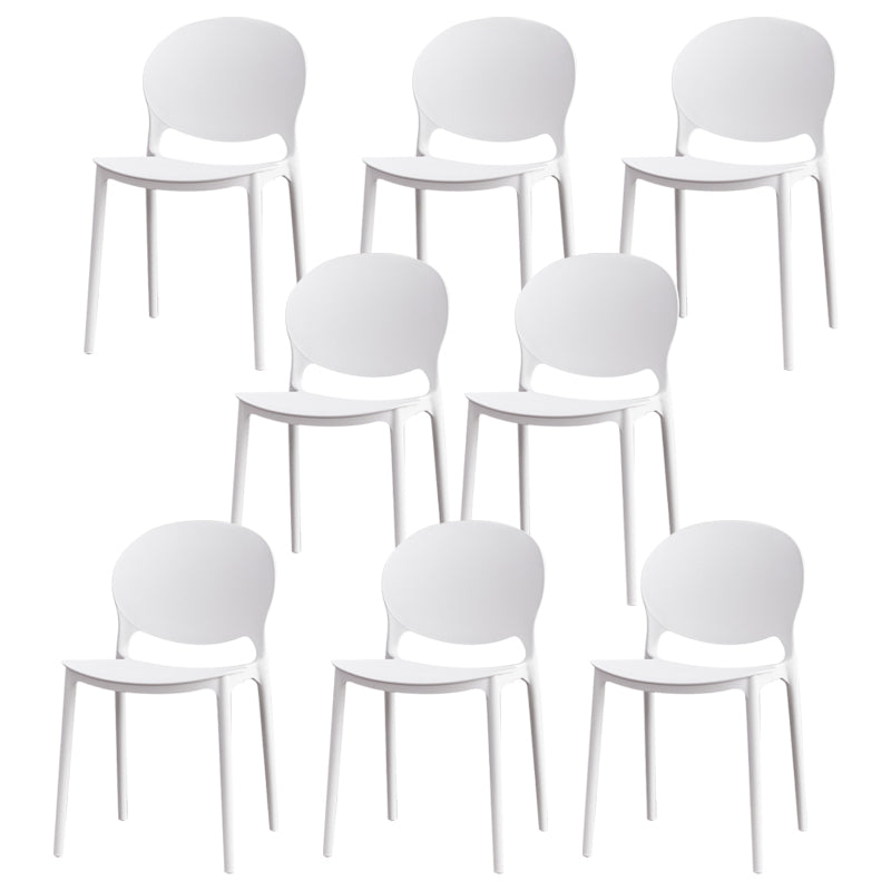 Modern Plastic Chair Kitchen Open Back Dining Side Furniture in Matte Finish