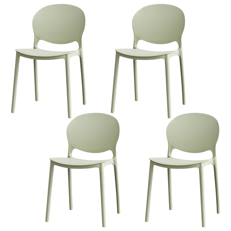 Modern Plastic Chair Kitchen Open Back Dining Side Furniture in Matte Finish