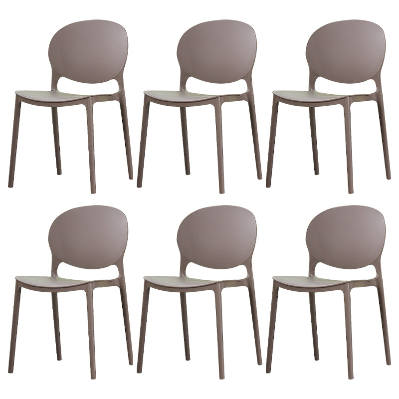 Modern Plastic Chair Kitchen Open Back Dining Side Furniture in Matte Finish