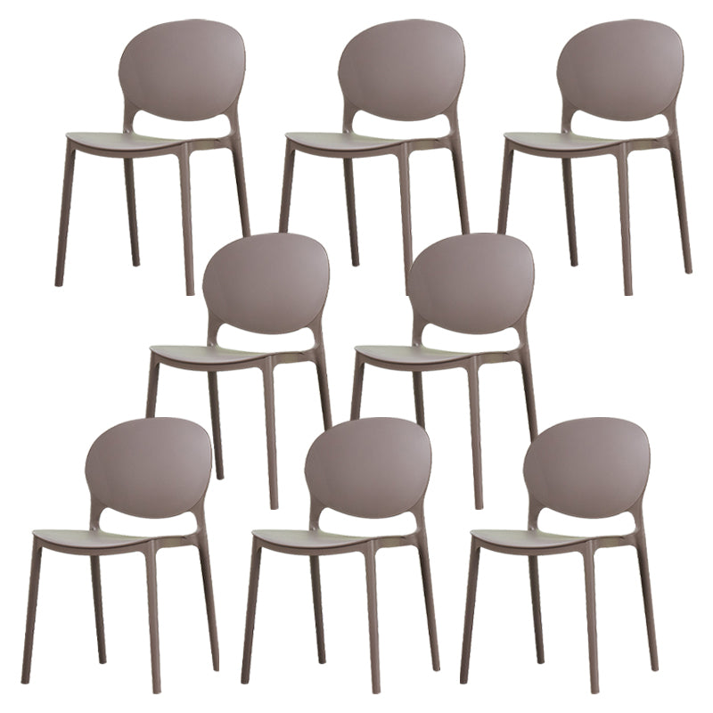 Modern Plastic Chair Kitchen Open Back Dining Side Furniture in Matte Finish