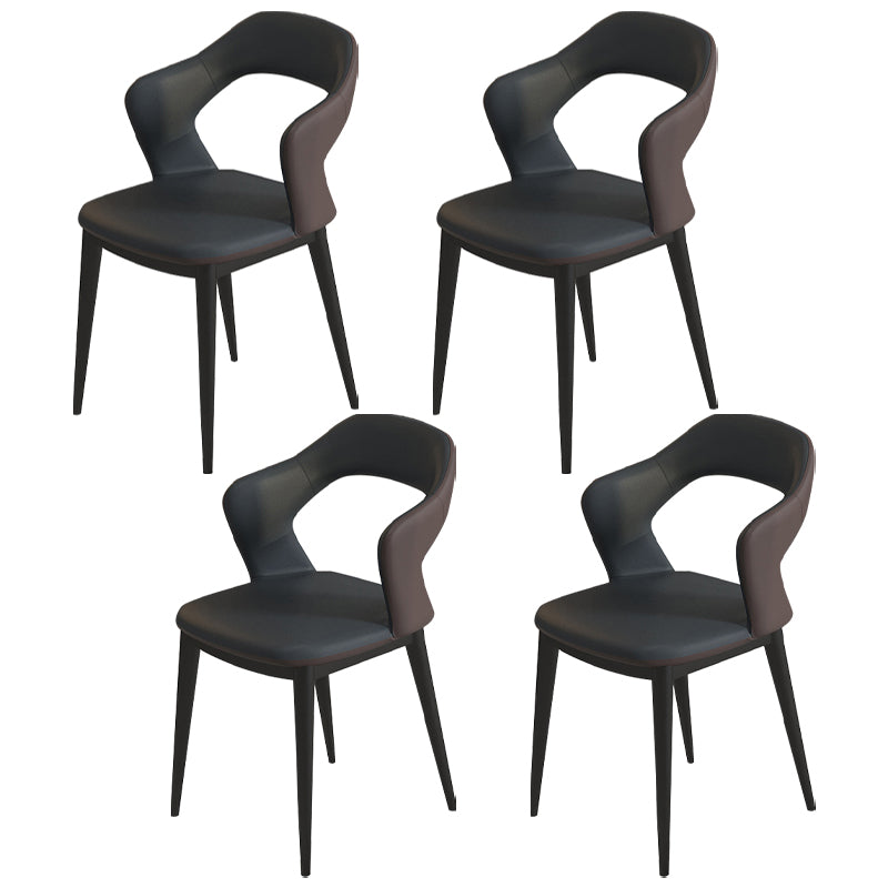 Modern Style Faux Leather Dining Side Chairs Open Back Dining Side Chair