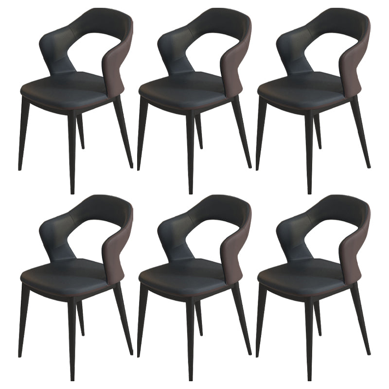 Modern Style Faux Leather Dining Side Chairs Open Back Dining Side Chair