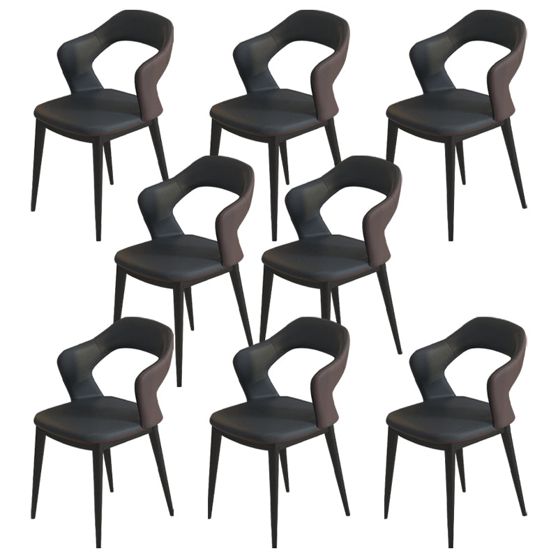 Modern Style Faux Leather Dining Side Chairs Open Back Dining Side Chair