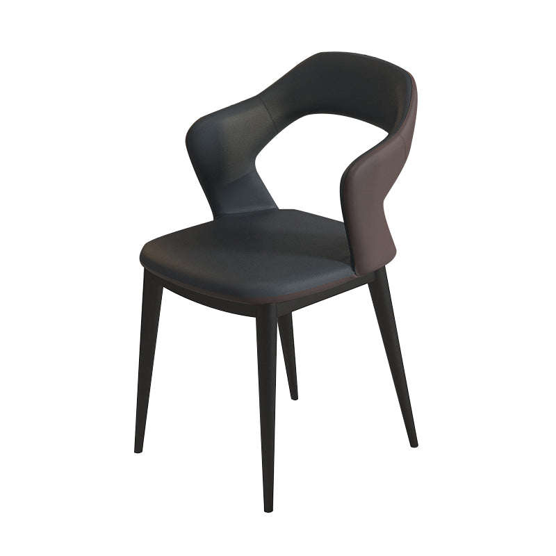 Modern Style Faux Leather Dining Side Chairs Open Back Dining Side Chair